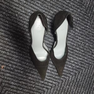BCBG suede pointy toed pumps